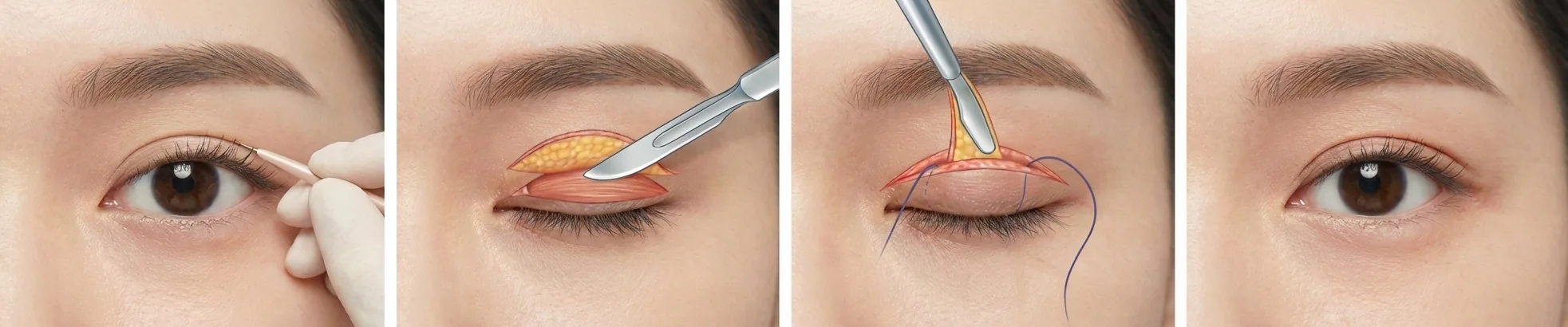 Incisional Double Eyelid Surgery illustration