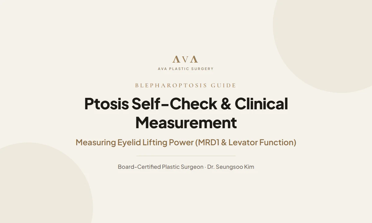 Ptosis Self-Check & Clinical Measurement — MRD1, Levator Function, and When to Correct
